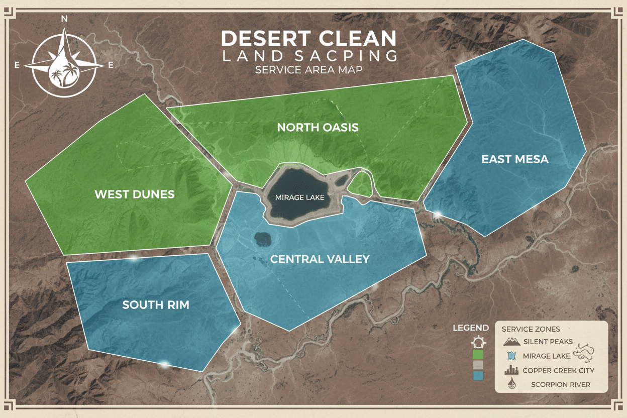 Desert Clean Landscaping service area coverage map